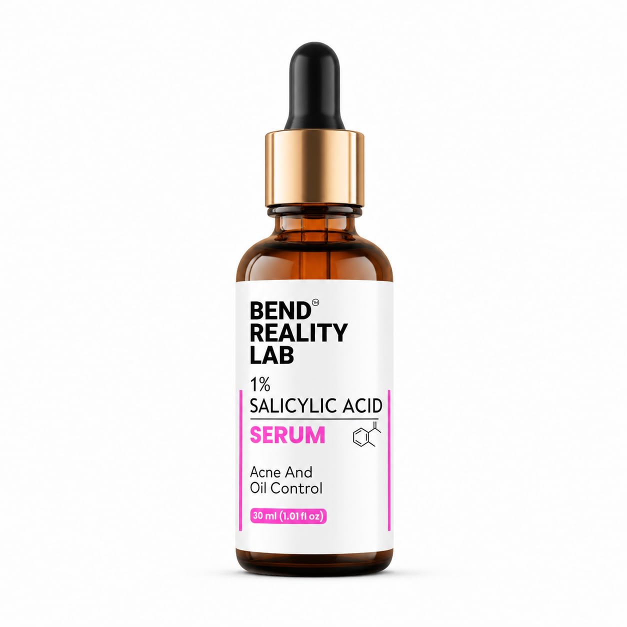Bend Reality Lab 1% Salicylic Acid Serum | Clears Acne, Unclogs Pores & Controls Oil | BHA Face Serum for Oily & Acne-Prone Skin | 30 ml