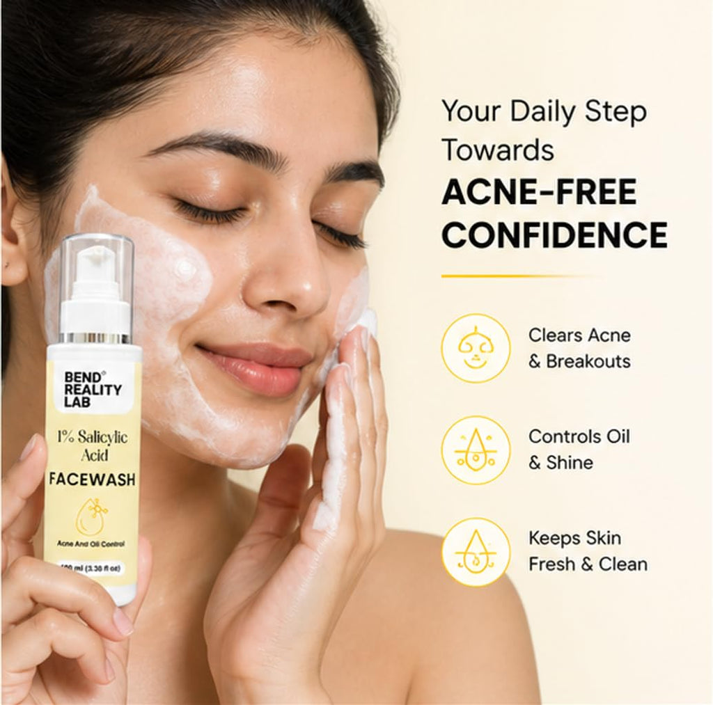 Bend Reality Lab 1% Salicylic Acid Facewash for Acne and Oil Control, 100 ml
