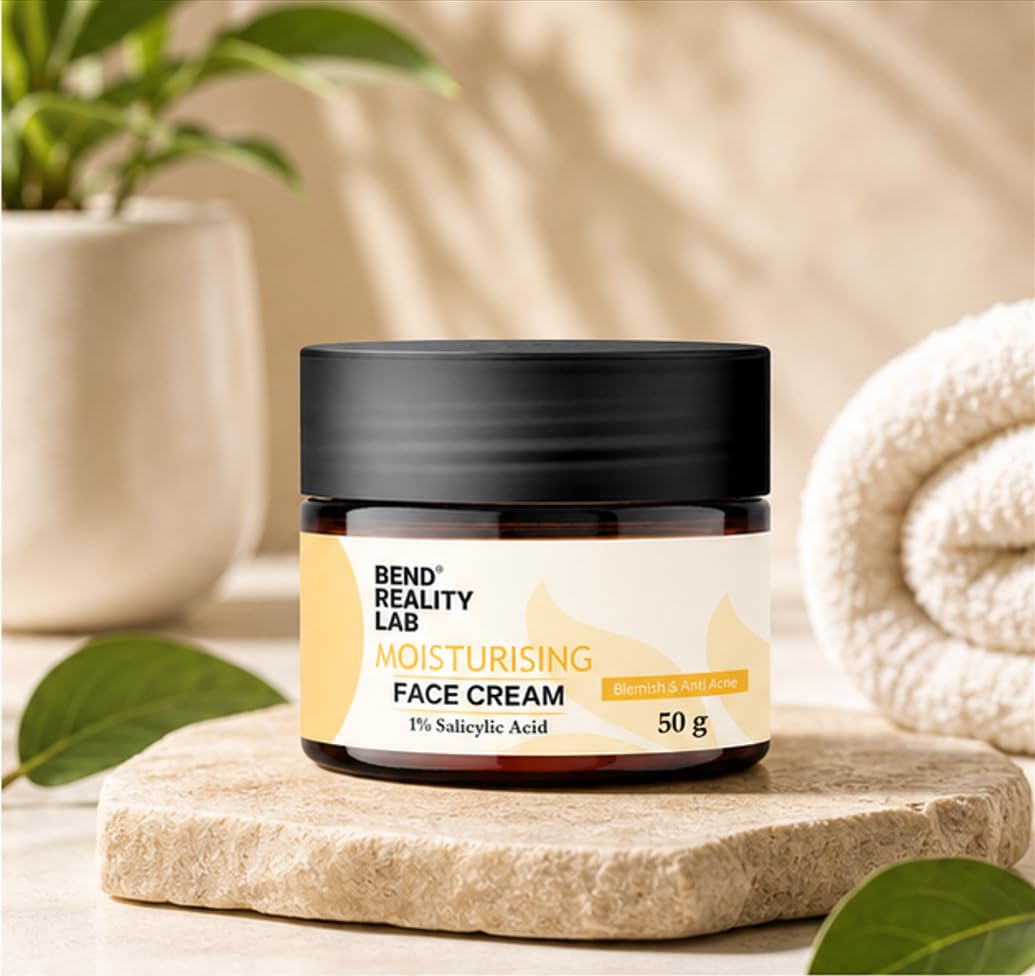 Bend Reality Lab Moisturising Face Cream with 1% Salicylic Acid, Blemish & Anti Acne, 50 g