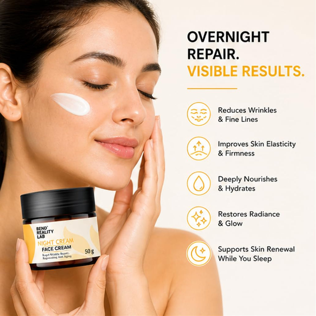 Bend Reality Lab Night Cream Face Cream, Rapid Wrinkle Repair, Regenerating Anti Aging, 50 g