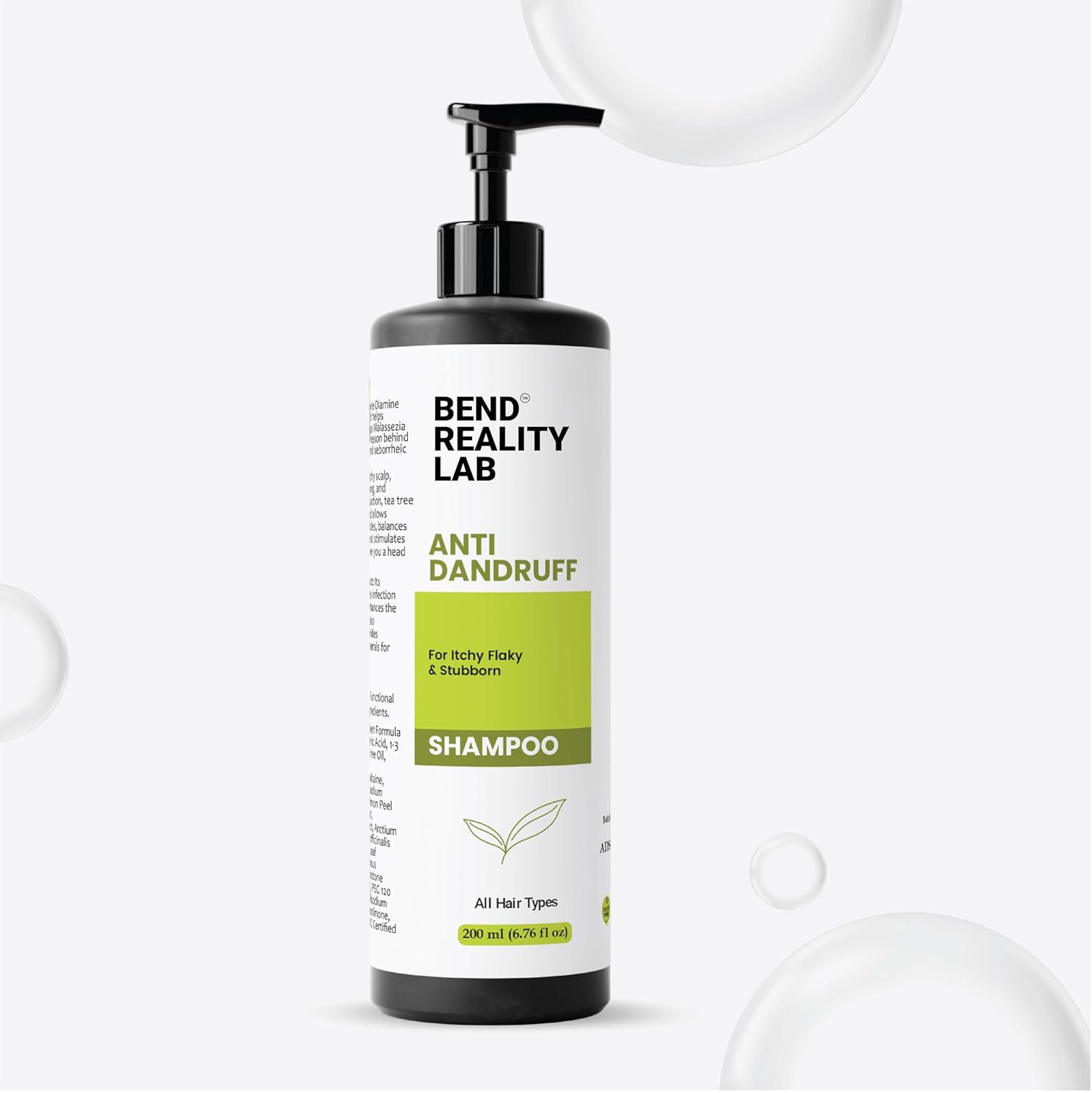 Bend Reality Lab Anti Dandruff Shampoo, All Hair Types, Deep Cleanse, Dandruff Protection, 200 ml