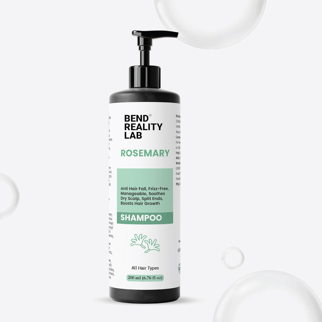 Bend Reality Lab Rosemary Shampoo, All Hair Types, Deep Cleanse, Dandruff Protection, 200 ml