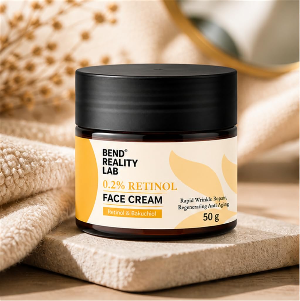 Bend Reality Lab 0.2% Retinol Face Cream with Bakuchiol, Rapid Wrinkle Repair, Regenerating Anti Aging, 50g