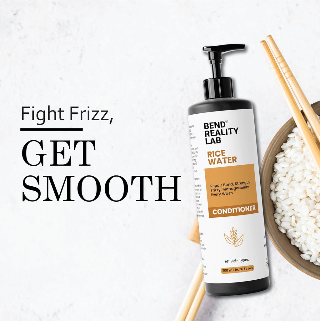 Bend Reality Lab Rice Water Conditioner, Repairs Damage, Deep Hydration, Reduces Frizz, All Hair Types, 200 ml