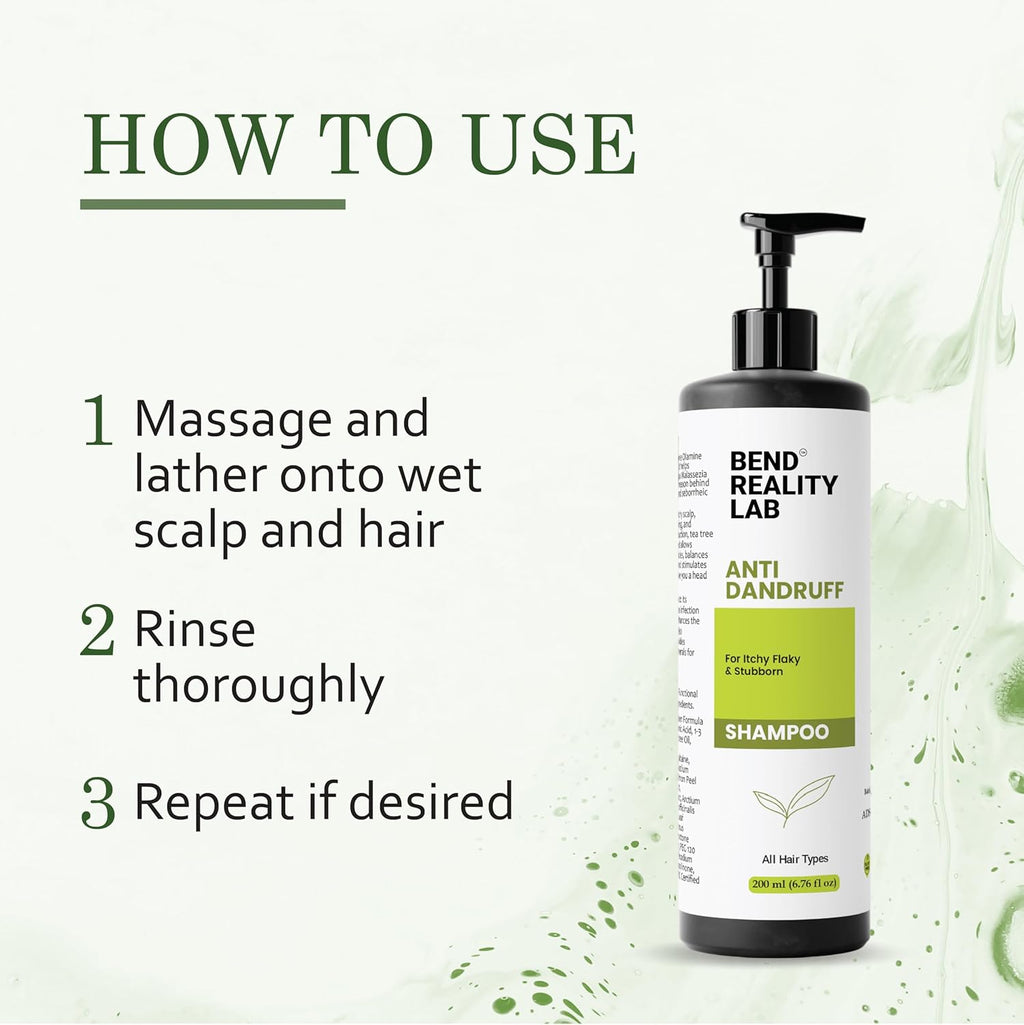 Bend Reality Lab Anti Dandruff Shampoo, All Hair Types, Deep Cleanse, Dandruff Protection, 200 ml