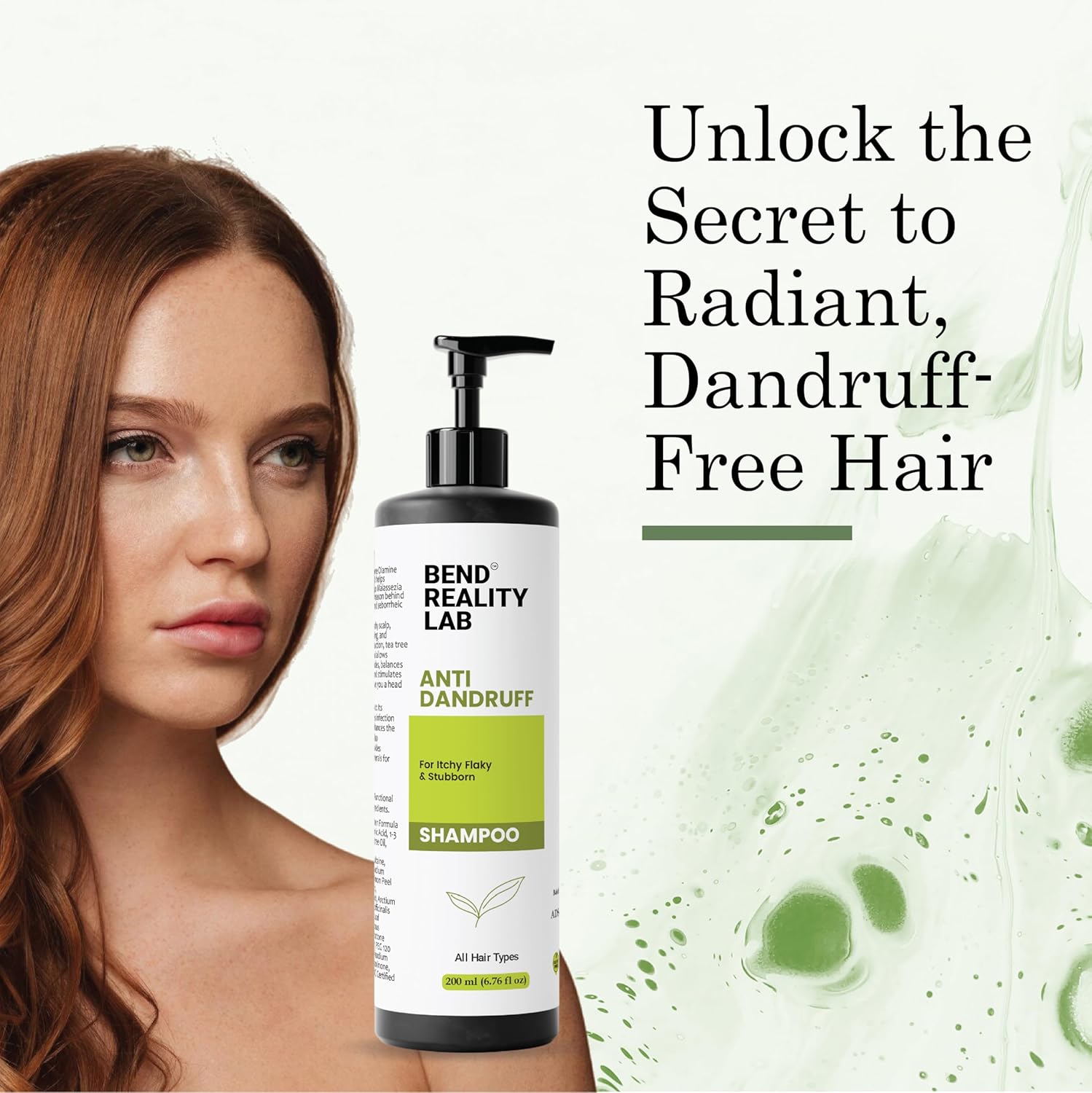 Bend Reality Lab Anti Dandruff Shampoo, All Hair Types, Deep Cleanse, Dandruff Protection, 200 ml