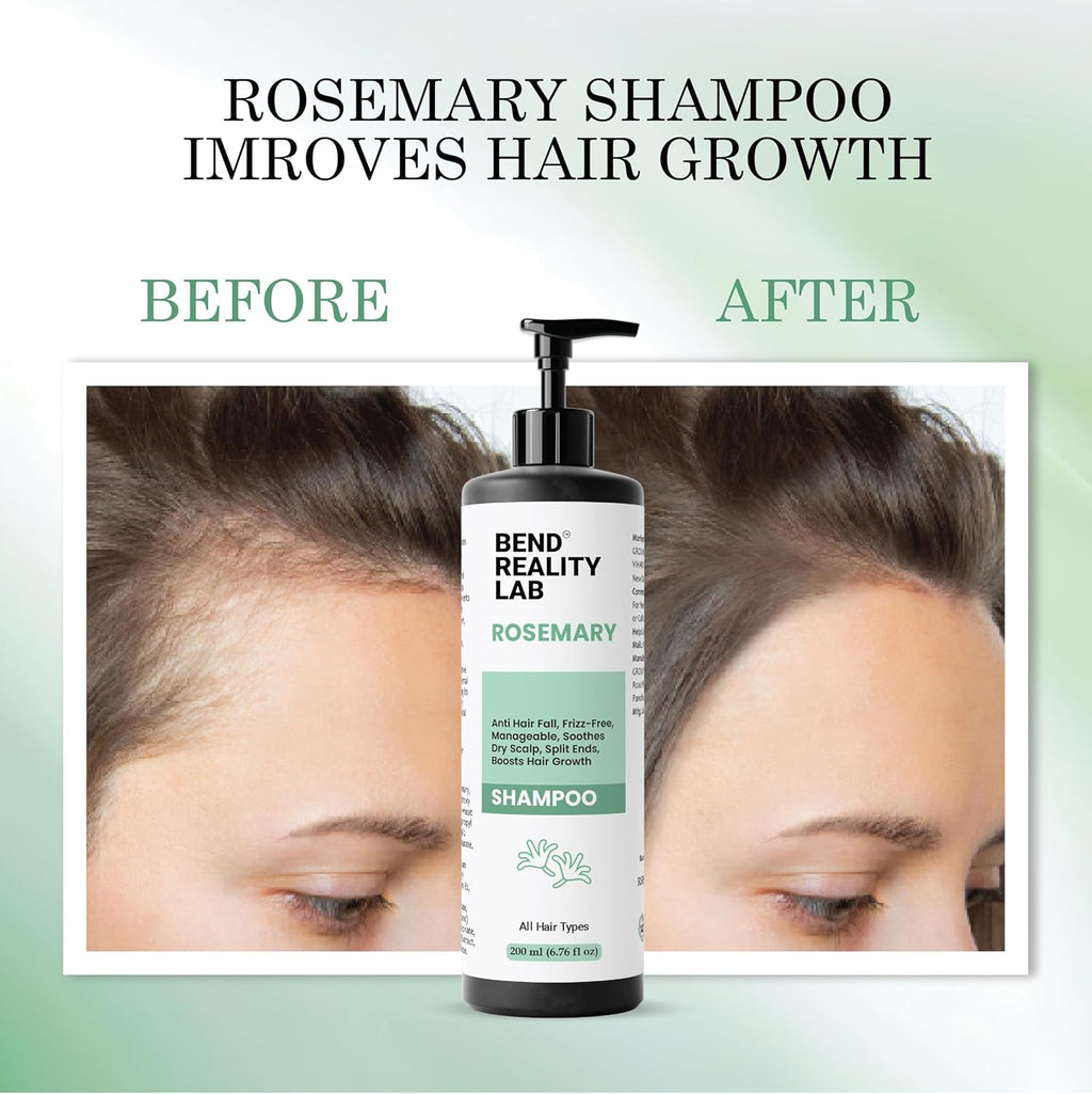Bend Reality Lab Rosemary Shampoo, All Hair Types, Deep Cleanse, Dandruff Protection, 200 ml