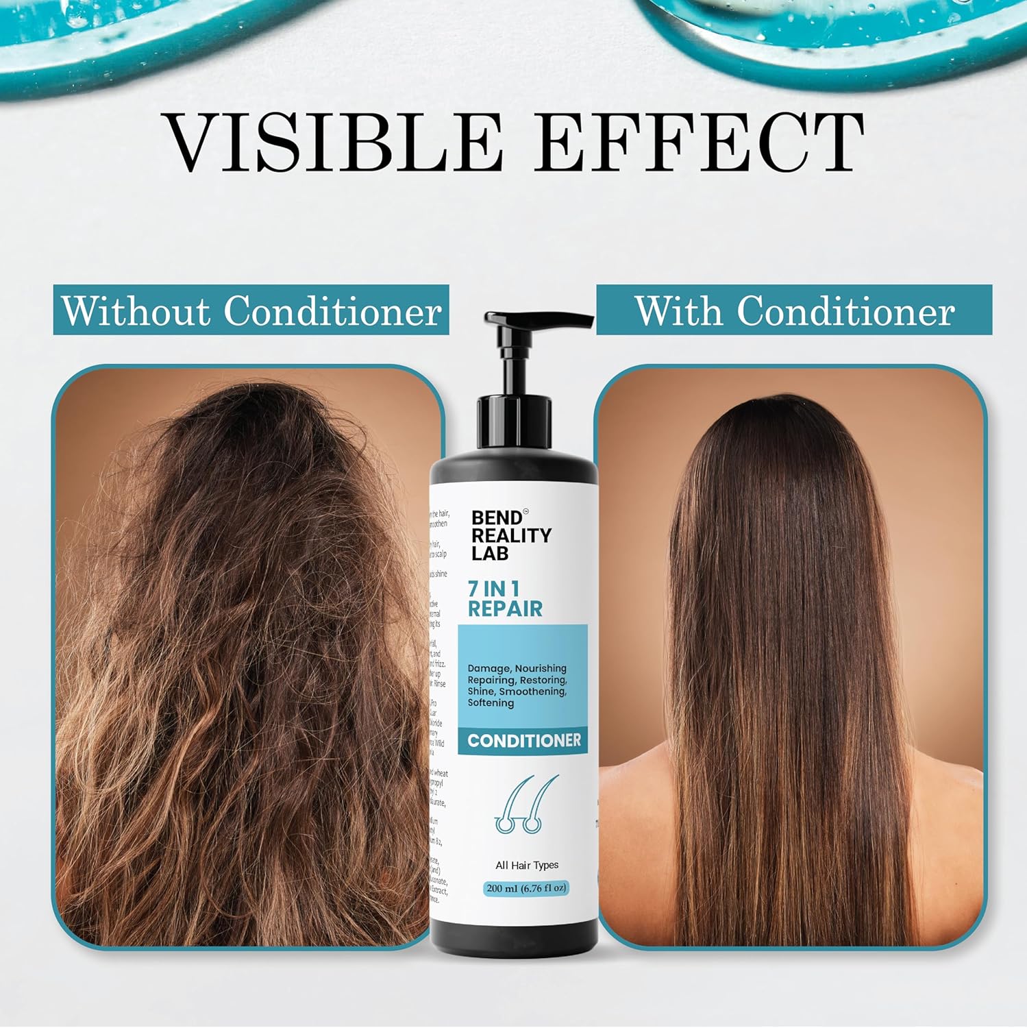 Bend Reality Lab 7 in 1 Repair Conditioner, Damage Repair, Frizz Control, Moisturising, for All Hair Types, 200 ml