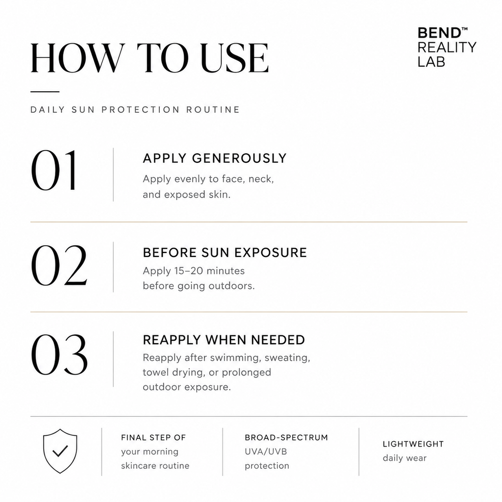 Bend Reality Lab Sunscreen SPF 50+PA++++ | Broad Spectrum UVA & UVB Protection | Lab Tested | No White Cast | Non-Greasy | For Men & Women